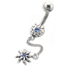Piercing mit Swarovski Kristallen und Silber Design