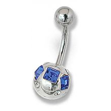 Piercing mit quadratischen und runden Swarovski Kristallen