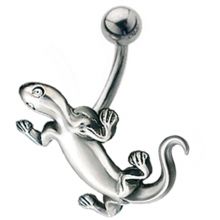 Bauchnabelpiercing mit Echsen Design