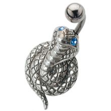 Stahl Bauchnabelpiercing mit einem Kobra Design