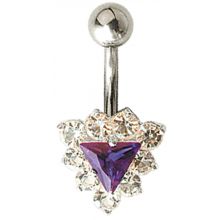 Bauchnabelpiercing mit Kristall Dreieck