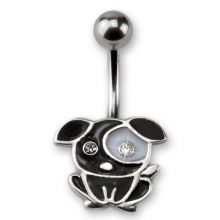 Bauchnabelbanane mit schwarzem HUND Design