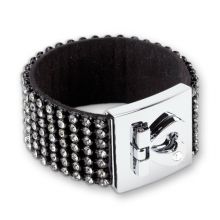 Armband, siebenreihig mit Strass-Steinen, Farbton black-diamond