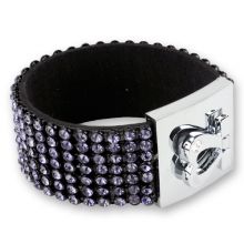 Armband, siebenreihig mit lavendelfarbenen Strass-Steinen