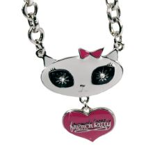 French Kitty Halskette Dangling Heart