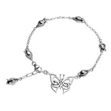 Armband aus Silber mit Schmetterling und Tulpe