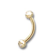 14 Karat Mini Banane mit Kristallen