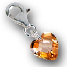 Anhänger Zirkonie Herz, 10mm, champagner