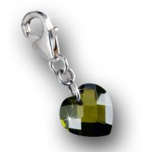 Anhänger Zirkonie Herz, 10mm, grün