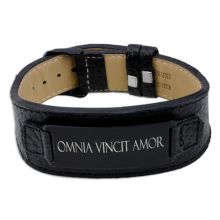 Lederarmband schwarz mit Ihrer Wunschgravur