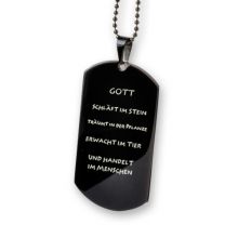 Dog Tag Stahlanhänger gross mit PVD-Beschichtung