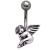 Nabelpiercing Engel aus Stahl und Silber