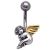 Nabelpiercing Engel aus Stahl und Silber