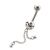 Piercing mit Swarovski Kristallen und Silber Design