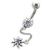 Piercing mit Swarovski Kristallen und Silber Design