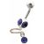 Piercing mit Cabouchon Steinen und