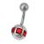Piercing mit quadratischen Swarovski Kristallen