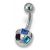 Piercing mit quadratischen Swarovski Kristallen