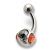 Piercing mit runden Cabouchon Kristallen