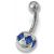 Piercing mit quadratischen und runden Swarovski Kristallen