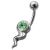 Titanium Belly Piercing Sperm, 1,6x10mm, aquamarin