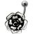 Titan Bauchnabelpiercing  mit Rosen Design