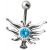 Bauchnabelpiercing mit Silberdesign und Kristall