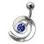 Bauchnabelpiercing mit Spiralendesign und Kristall