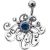 Stahl Bauchnabelpiercing mit Silber Design und Swarovski