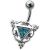 Stahl Bauchnabelpiercing mit Dreieck Design und Swarowski