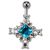 Bauchnabelpiercing mit Kristall Kreuz