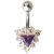 Bauchnabelpiercing mit Kristall Dreieck