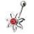 Bauchnabelpiercing mit Blütendesign