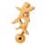 9 Karat Gold Bauchnabelpiercing mit Chinesichem Design