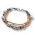 Lederarmband hell braun mit Süsswasserperlen