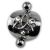 Bauchnabelstecker Chirurgenstahl Banane - Schild 925 Sterling Silber