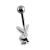 Playboy Bauchnabelpiercing mit Bunny und Kristall