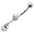 Bauchnabelpiercing mit Anhänger Sterling Silber - Perle Design