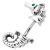 Bauchnabelpiercing mit doppeltem Design - Seepferdchen und Swarovski