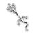 Bauchnabelpiercing mit doppeltem Design - Eidechse und Swarovski