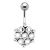 Bauchnabelbanane Chirurgenstahl mit 925*Silber Tribal-Design