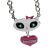 French Kitty Halskette Dangling Heart
