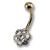 9 Karat Bauchnabelpiercing mit Blütendesign