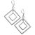 Ohrhänger Sterling Silber Quadrat in Quadrat glänz