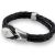 Lederarmband mit Edelstahlverschluss und kleinem Kristallstein