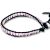 Lederarmband mit rosafarbenen Facettenkristallen