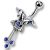 Bauchnabelpiercing mit 925* Silber Stäben