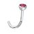 Gebogener Nasenstecker mit Swarovski Stein 0,8mm