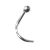 Gebogener Nasenstecker mit Swarovski Stein 0,6mm