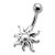 Nabelpiercing mit Silberdesign Sonne und Kunstperl